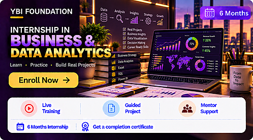 6 Months Business and Data Analytics Internship with Certificate